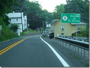 Mt. Savage Road Sign